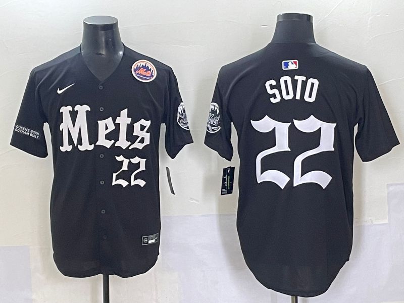 Men 2025 New York Mets #22 Soto Black Five generations Joint Name Nike MLB Jersey style 10->new york mets->MLB Jersey